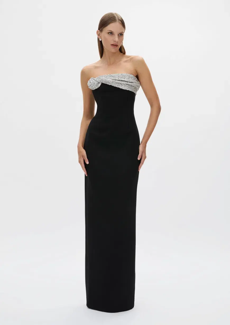 Rachel Gilbert Charlotte Gown Black Size 0 / AU 6 for rent on The Volte - main image