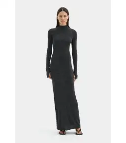 Sir the Label Chiano Long Sleeve Maxi Dress in Black Silver Size 2 / AU 10 for rent on The Volte - image 1