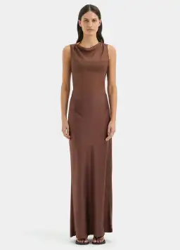 Sir the Label Luca Full Length Gown in Chestnut Brown Size 2 / AU 10 for rent on The Volte - image 1