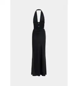 MISHA Celine Satin Maxi Dress Black Size 4/XXS for rent on The Volte - image 4