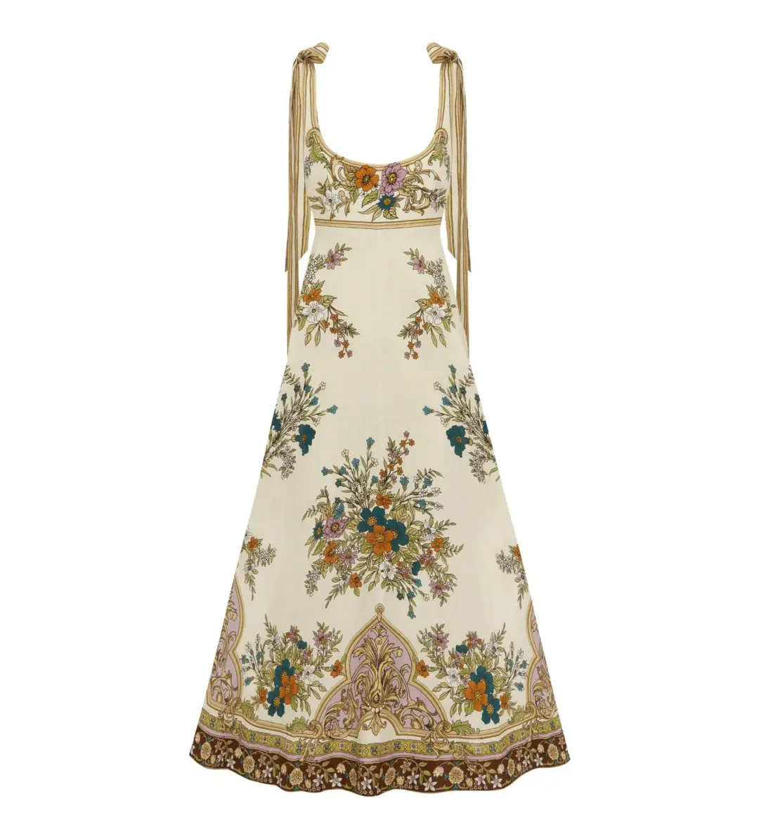 Alemais Antoinette Ballet Midi Sundress Cream Floral Size AU 8 for rent on The Volte - main image