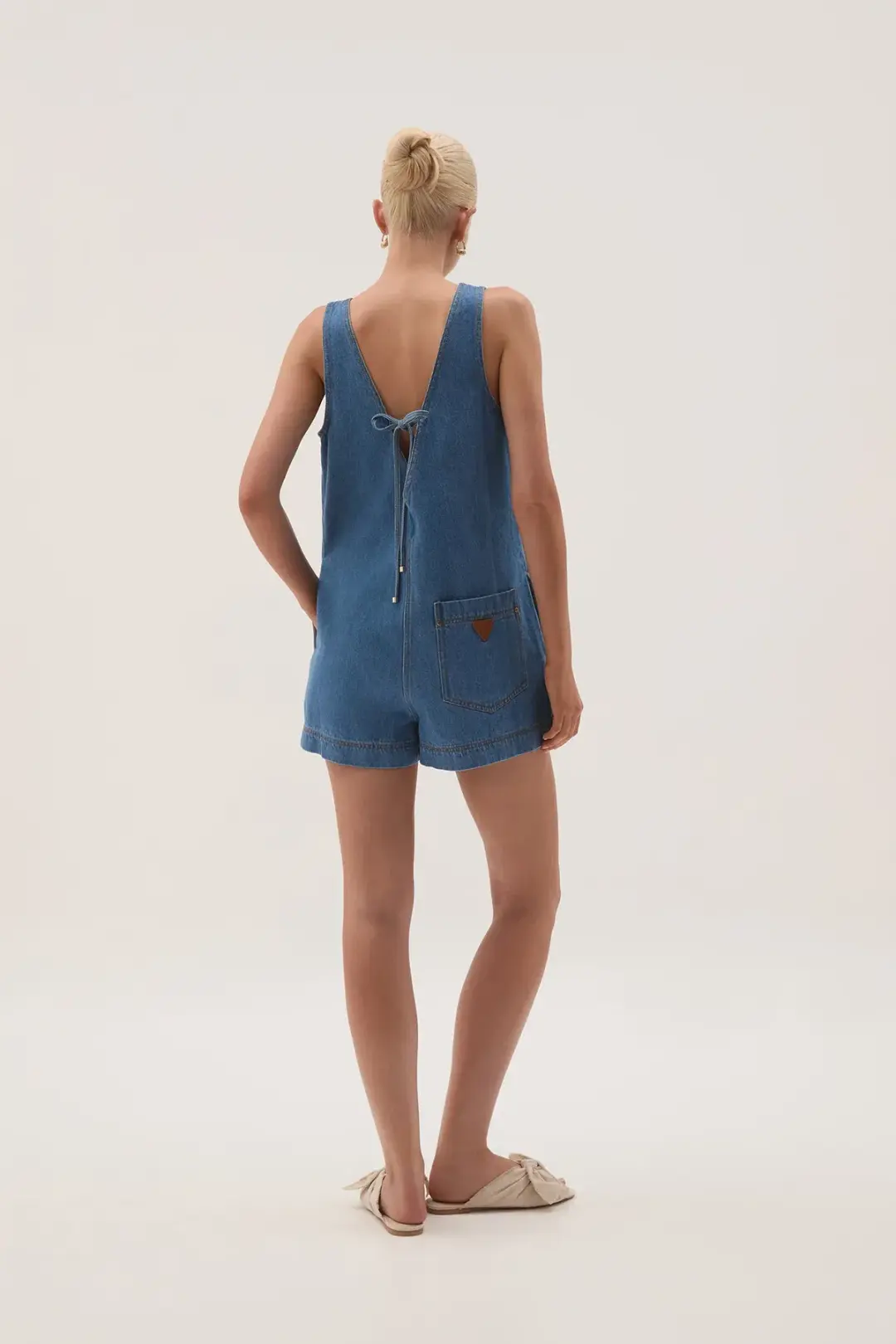 Aje Sunray Denim Playsuit Blue Size 10 for rent on The Volte - main image