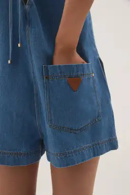 Aje Sunray Denim Playsuit Blue Size 10 for rent on The Volte - image 8