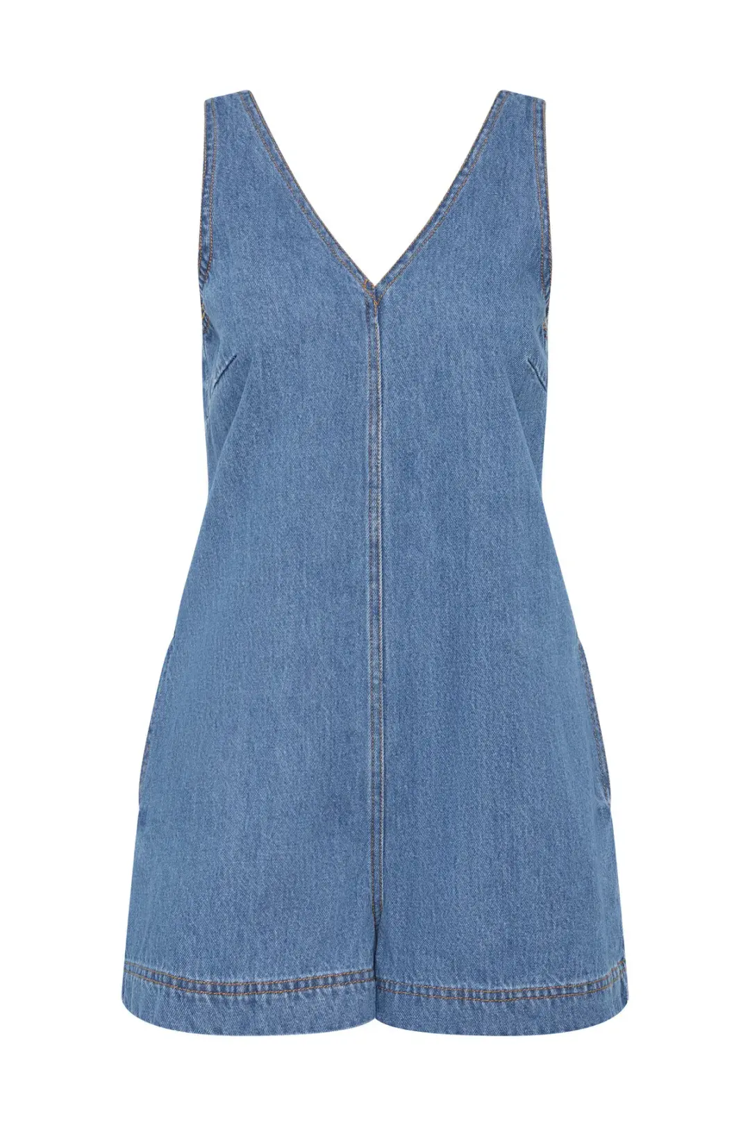 Aje Sunray Denim Playsuit Blue Size 10 for rent on The Volte - main image