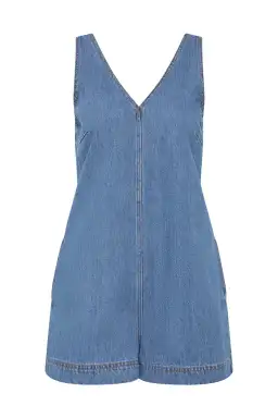 Aje Sunray Denim Playsuit Blue Size 10 for rent on The Volte - image 13