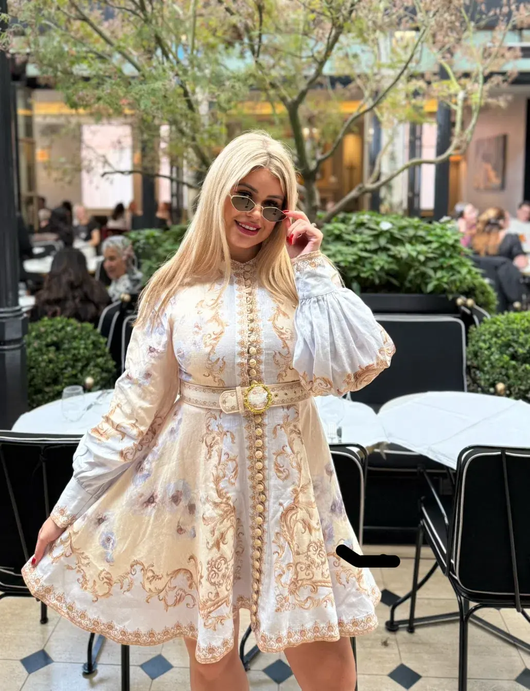 Zimmermann Hypnotic Buttoned Mini Dress in Blue Floral Size AU 14 for rent on The Volte - main image