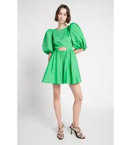 Aje Colette Abstract Cut Out Mini Dress Green Size AU 10