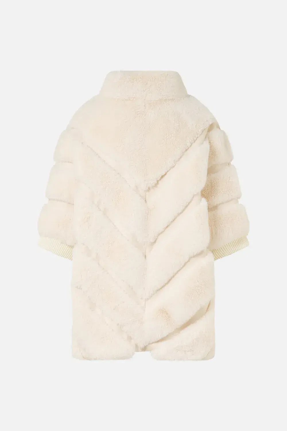 Camilla Tiled Time Faux Fur Short Sleeve Slouch Jacket White (M/L-AU12/14) for rent on The Volte - main image