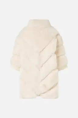 Camilla Tiled Time Faux Fur Short Sleeve Slouch Jacket White (M/L-AU12/14) for rent on The Volte - image 8