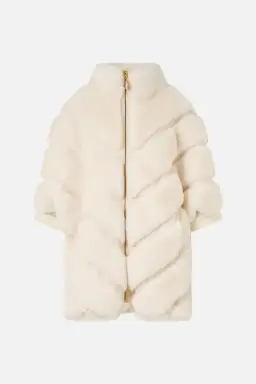 Camilla Tiled Time Faux Fur Short Sleeve Slouch Jacket White (M/L-AU12/14) for rent on The Volte - image 3