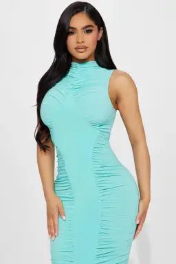 Rebecca Blue Ruched Bodycon Maxi Dress Size AU 8 for rent on The Volte - image 2