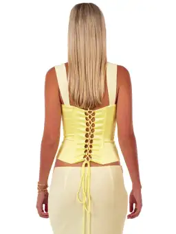 I am Delilah Scarlett Corset & Maxi Skirt Set in Butter Yellow Size S (AU 8) for rent on The Volte - image 3