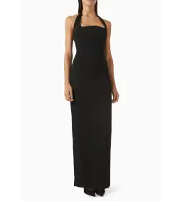 Rachel Gilbert Maria Haltereck Gown In Crepe Black Size 8 for rent on The Volte - image 2