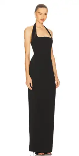 Rachel Gilbert Maria Haltereck Gown In Crepe Black Size 8 for rent on The Volte - image 1