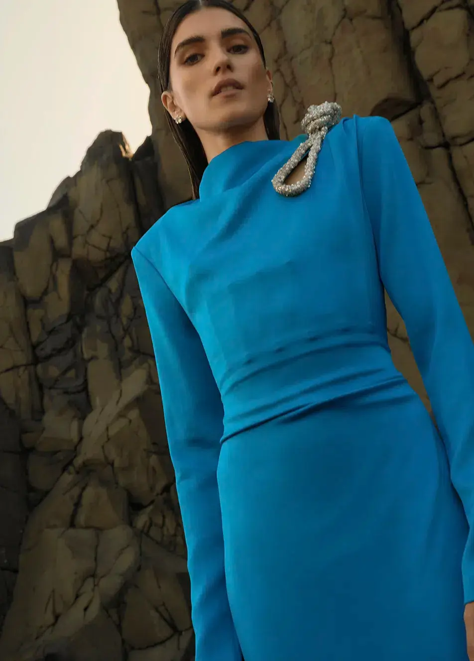 Rachel Gilbert Henrietta Midi Dress Blue AU 8 for rent on The Volte - main image