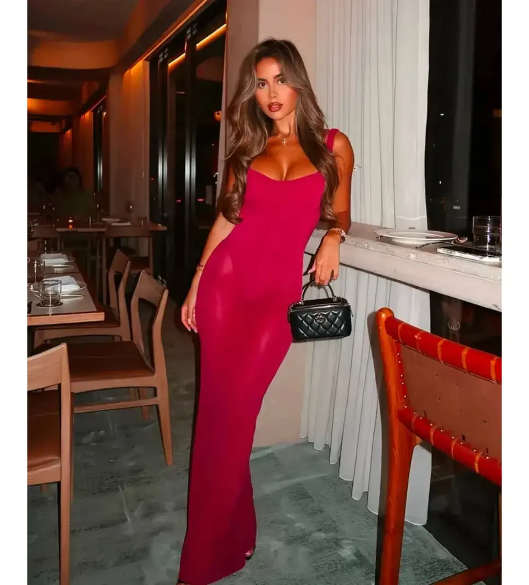 House of CB Robina Maxi Dress Wine Size 8 for rent on The Volte - main image