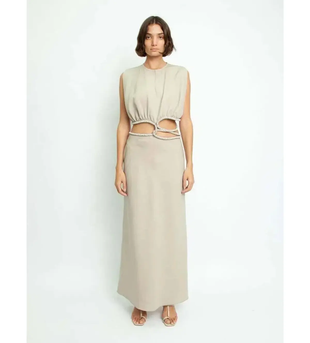 Christopher Esber Crystal Interweave Dress Sand Size 8 - Image 1