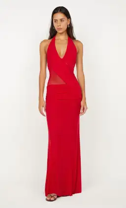 Bec & Bridge Deija Halter Maxi Dress in Red One Size
