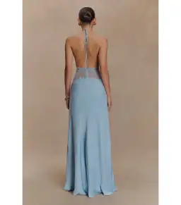 Meshki Dinah Lace and Satin Maxi Dress Cornflower Blue Size S / AU 8 for rent on The Volte - image 3