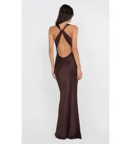 Bec and Bridge Gia Halter Maxi Dress in Dark Chocolate Size XS / AU 6 for rent on The Volte - image 3