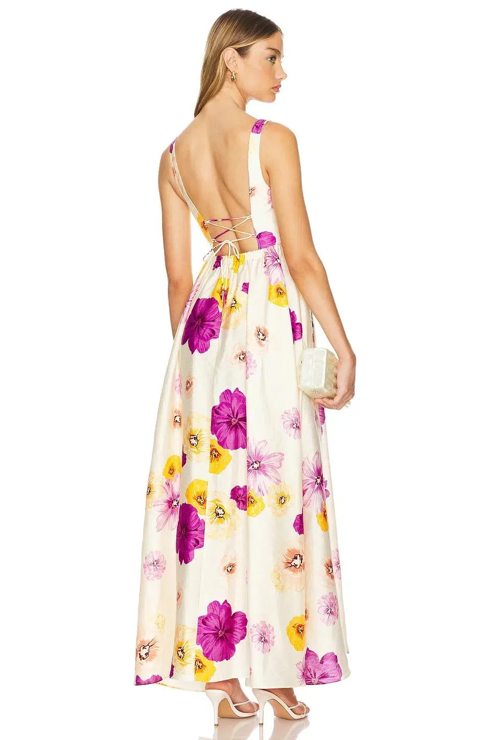 Acler Sandgate Maxi Dress Almond Poppy Size AU 10 for rent on The Volte - main image