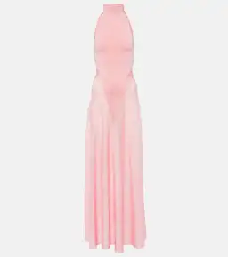 ALAÏA Turtleneck Maxi Dress Pink Size Au 8 for rent on The Volte - image 4