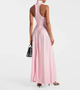 ALAÏA Turtleneck Maxi Dress Pink Size Au 8 for rent on The Volte - image 3