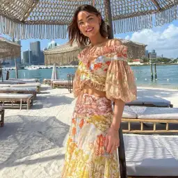 Zimmermann Postcard Pleated Fan Bodice And Pleated Long Skirt Set Size 8/10 for rent on The Volte - image 2