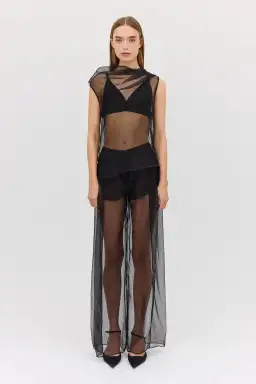 BIANCA SPENDER BLACK ORGANZA CEZANNE TOP SIZE 6/XS for rent on The Volte - image 3