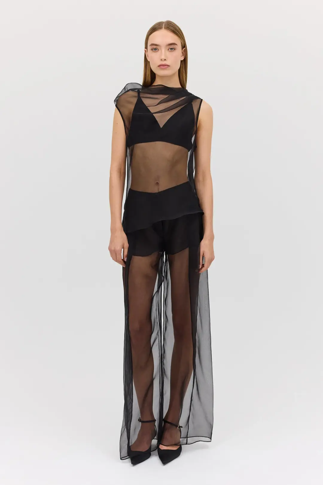 BIANCA SPENDER BLACK ORGANZA CEZANNE TOP SIZE 6/XS for rent on The Volte - main image