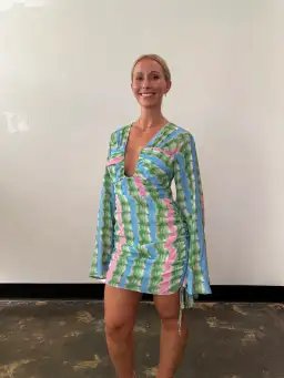 The Wolf Gang Zoya Mini Dress Tie Dye Stripe Size 12 for rent on The Volte - image 2