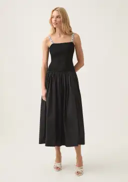 Aje Leana Knit Midi Dress in Black Size M / AU 10