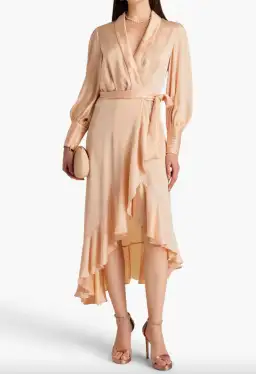 Zimmermann Silk Wrap Midi Dress Blush Size 3 / AU 14