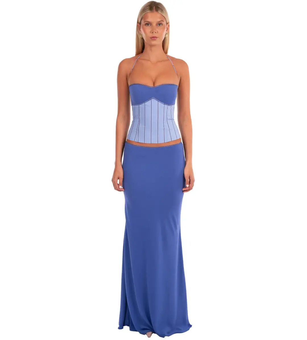 I Am Delilah Angelina Corset & Maxi Skirt in Bluebell Size S / AU 8 for rent on The Volte - main image