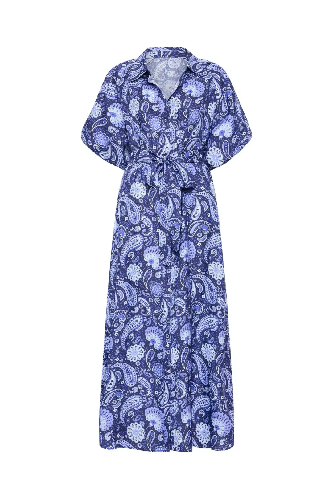 Palm Noosa Carla Dress Blue Paisley Size AU 8 for rent on The Volte - main image