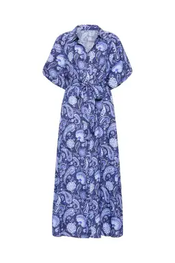 Palm Noosa Carla Dress Blue Paisley Size AU 8 for rent on The Volte - image 3