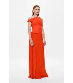 Misha Sisal Mesh Maxi Dress Chilli Red Size M / AU 10 for rent on The Volte - image 2