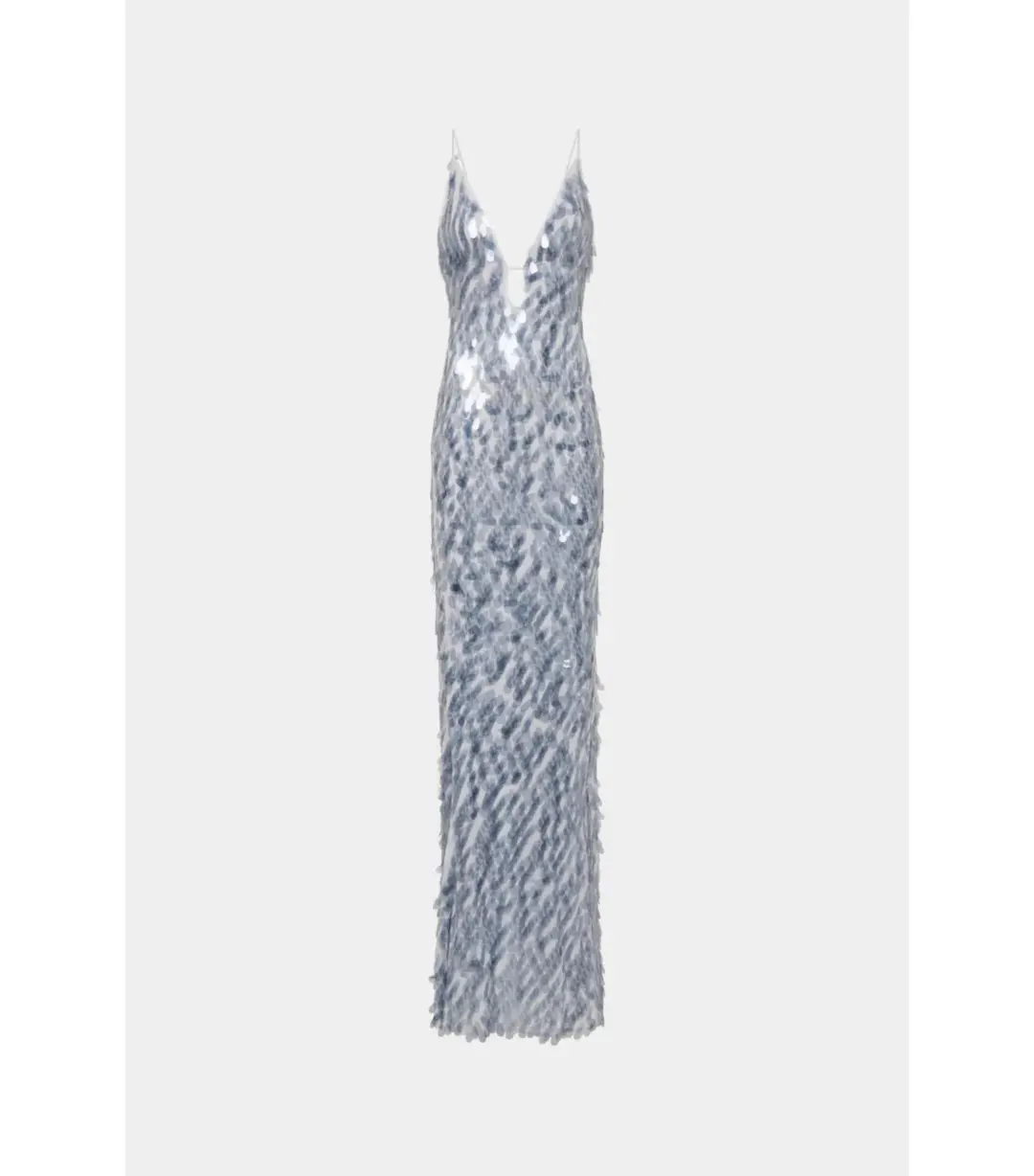 Misha Sapphire Sequin Maxi Dress Grey Size 12/L for rent on The Volte - main image