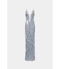 Misha Sapphire Sequin Maxi Dress Grey Size 12/L for rent on The Volte - image 6