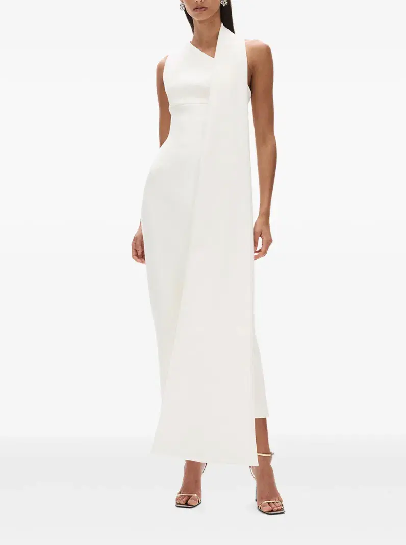 Rachel Gilbert Clara Stretch Crepe Wedding Dress Midi Ivory Size 0 AU 6 for rent on The Volte - main image