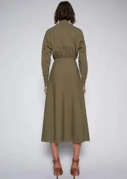 Scanlan Theodore Dress Polo Khaki Midi Size AU 12 for rent on The Volte - image 2