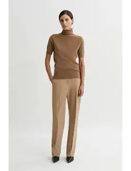 Sui Wool Cashmere Short-Sleeve Polo Knit