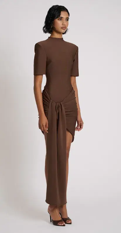 Eliya The Label Eloise Dress Brown XL/AU14 for rent on The Volte - main image