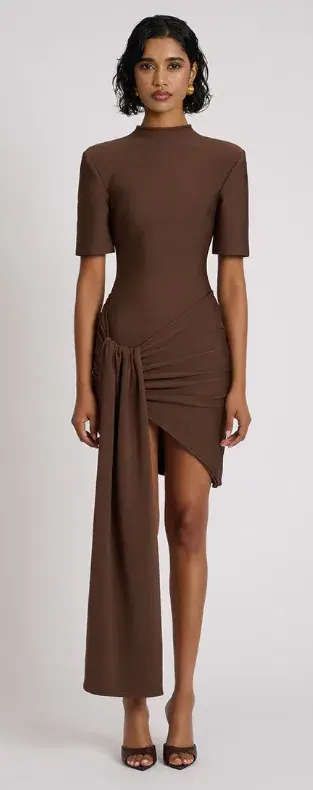 Eliya The Label Eloise Dress Brown XL/AU14 for rent on The Volte - main image