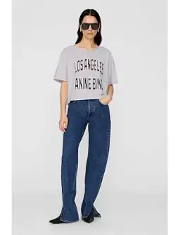 Anine Bing Johnny Cropped T-Shirt Grey Size 6/XS for rent on The Volte - image 2