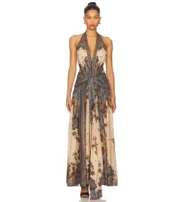 Zimmermann Ascension Plunge Halter Maxi Dress Size 0 / AU 8