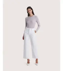 Saba Ava Wide Leg Midi Jean White Size AU 16 for rent on The Volte - image 1
