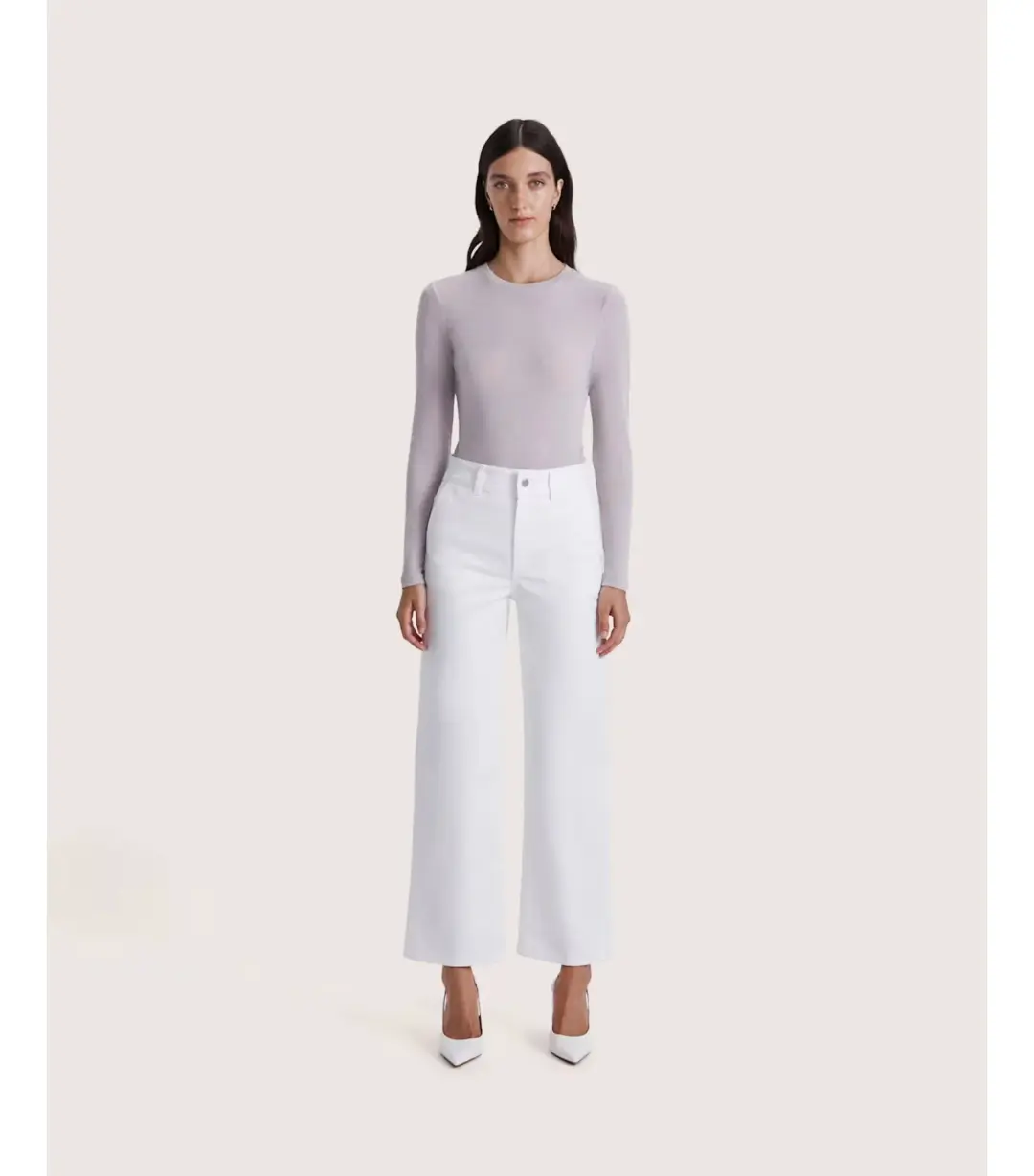 Saba Ava Wide Leg Midi Jean White Size AU 16 for rent on The Volte - main image