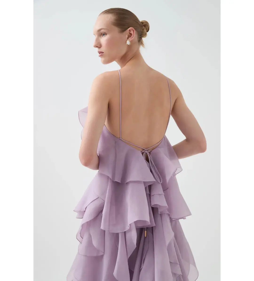 Aje Pandorea Layered Maxi Dress Lilac Size 16/XXL for rent on The Volte - main image