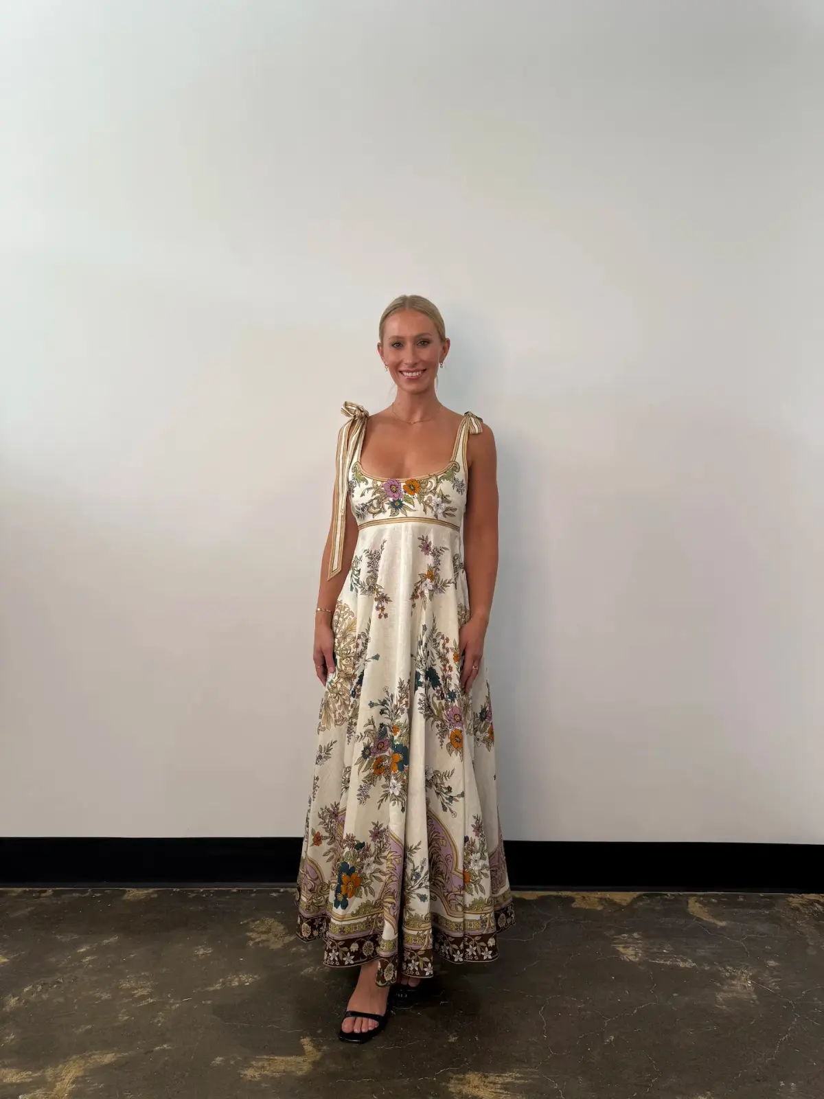 Alemais Antoinette Ballet Midi Sundress in Floral Cream Size AU 10 - Image 1